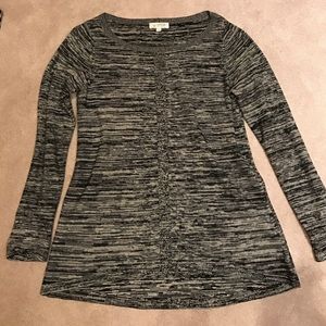 Gray and black striped sweater