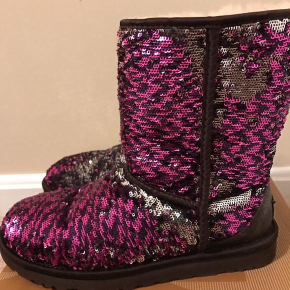 Sequined Ugg Boots Short