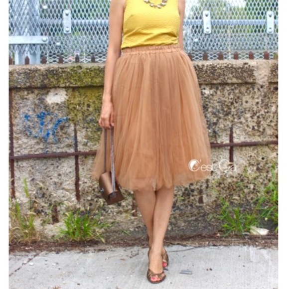Claire Soft Tulle Midi Skirt