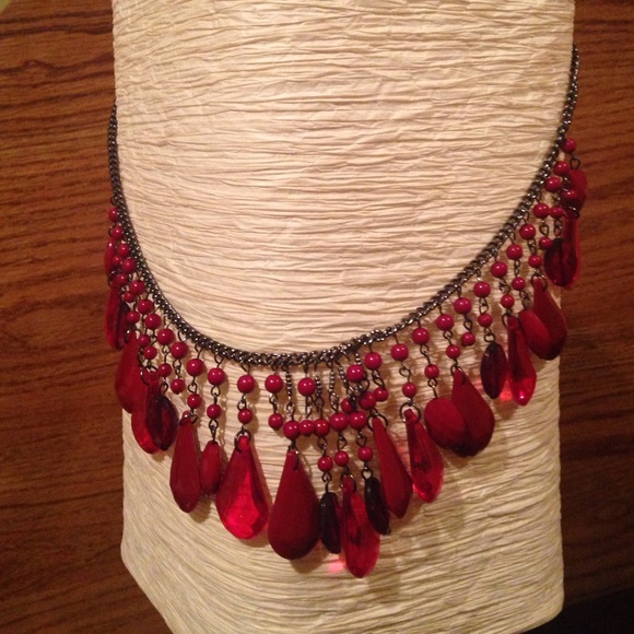 Red beaded necklace