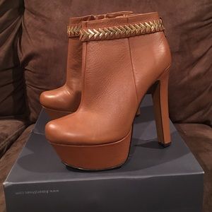 H by Halston Tan Platform Bootie Size 10