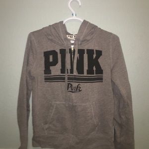 Grey VS Pink Zip-Up Hoodie