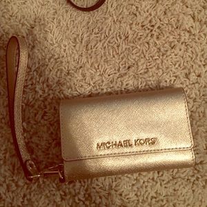GOLD Michael kors wallet with built in phone case