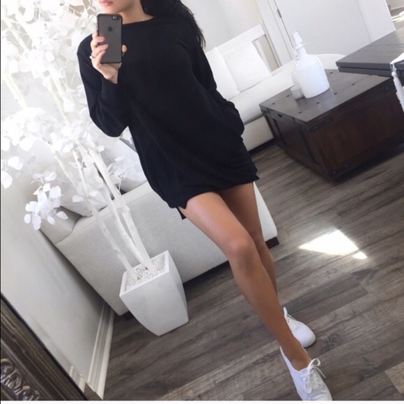 Reposh @itselaine Black Lush Sweater Dress