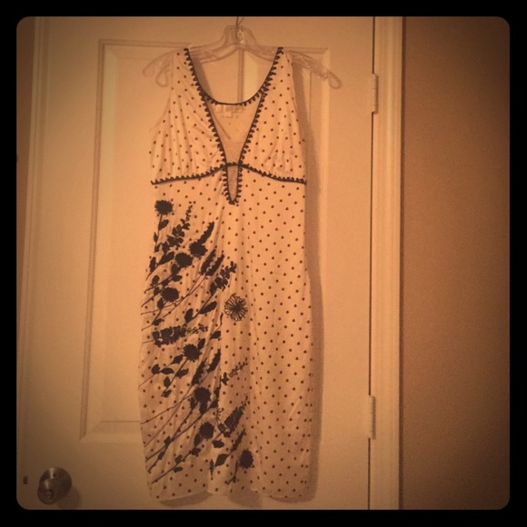 Vintage-style satin and embroidered dress