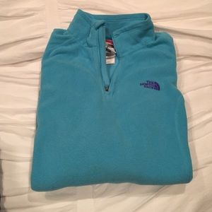 Light Blue North Face 1/4 zip