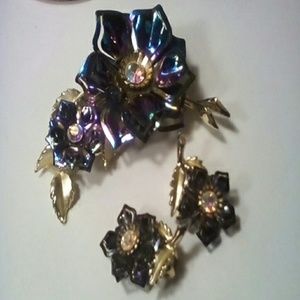 VINTAGE Brooch and Earrings