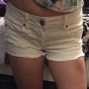 White Jean Shorts