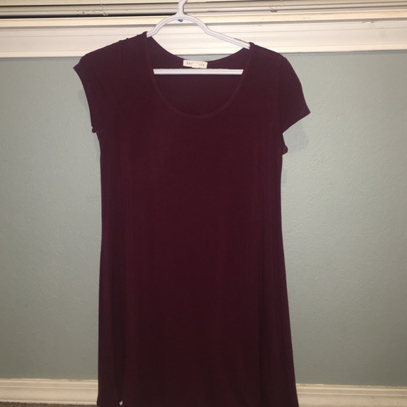 Maroon T-Shirt Dress