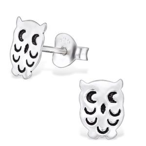 Sterling Silver Owl Studs