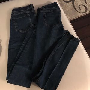 2 pairs of dark denim skinny jeans