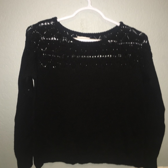 Black Sweater with Cutouts on the Top