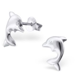 Sterling Silver Dolphin Studs