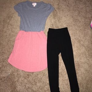 LulaRoe kids size 6 and s/m black leggings