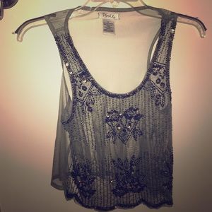 Fun sequined loose tank top