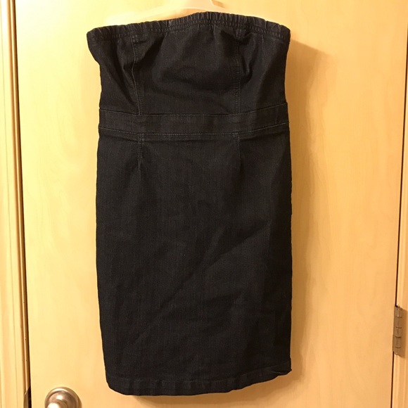Dark Blue Jean strapless dress juniors size M