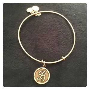 B initial Alex & Ani gold bracelet