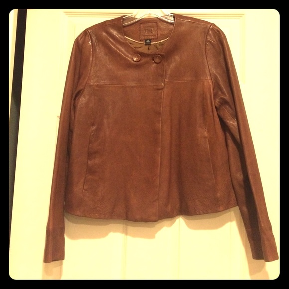 Banana republic cognac leather jacket size M