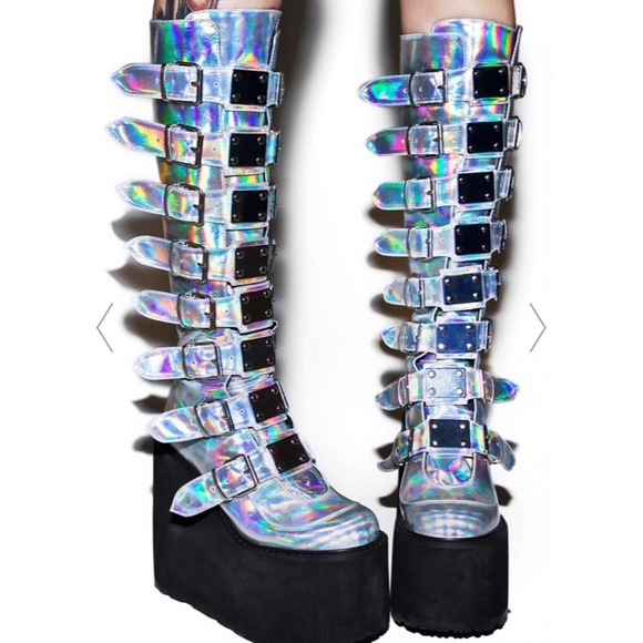 demonia Shoes - Holographic Demonia Boots