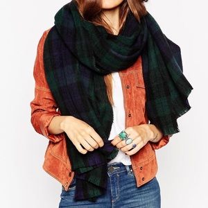 Asos oversized scarf in green plaid check