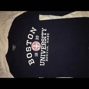 Navy blue long sleeve women's Boston University