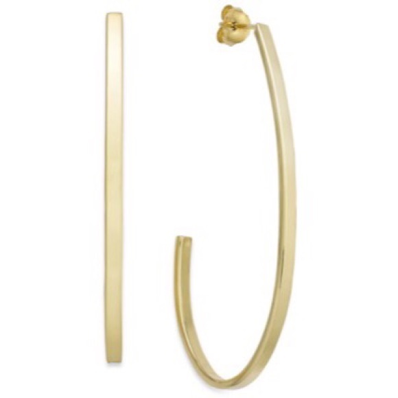 J Hoop Earrings in 14k Gold Vermeil 60mm