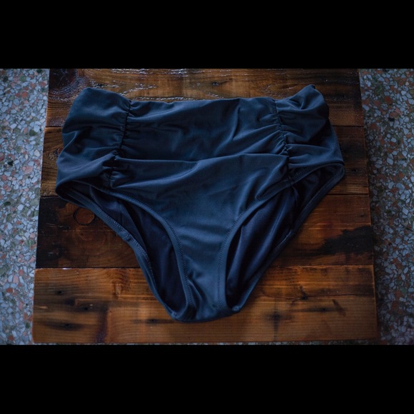 J. Crew High Waisted Dark Gray Bikini Bottoms