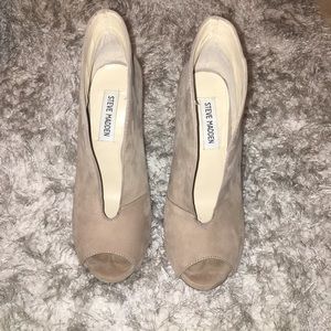Nude suede booties