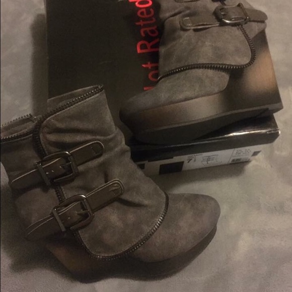 Grey Bootie Wedges