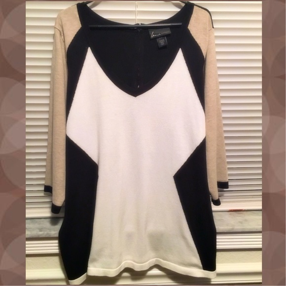 3/4 Sleeve colorblock sweater by Lane Bryant