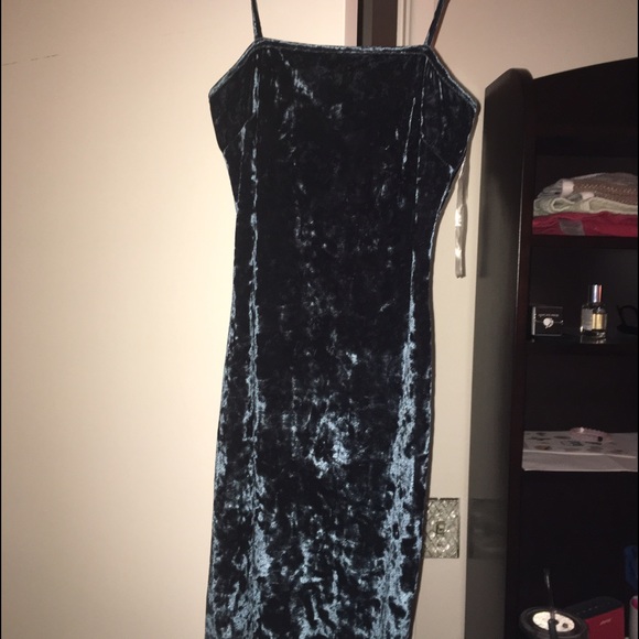 Blue velvet dress