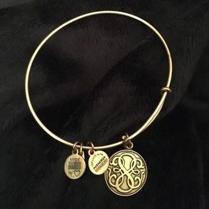 Alex & Ani gold "Path of Life" charm bangle