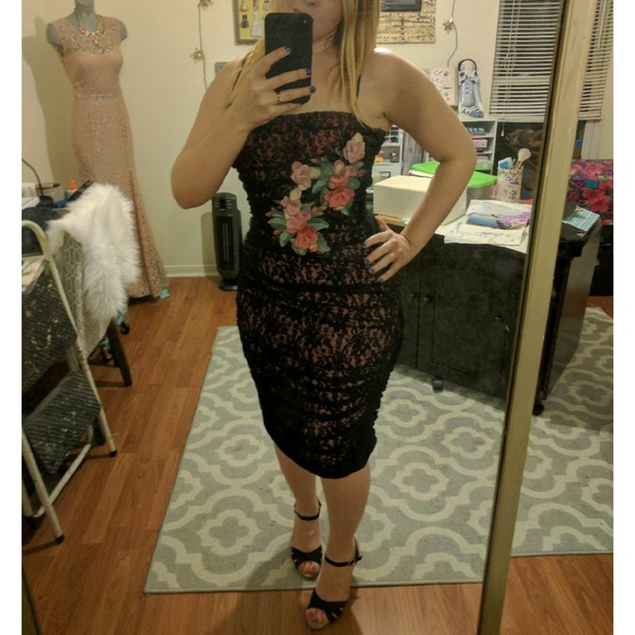 Betsey Johnson Dresses & Skirts - Vintage Betsey Johnson Black & Pink Ruche Dress