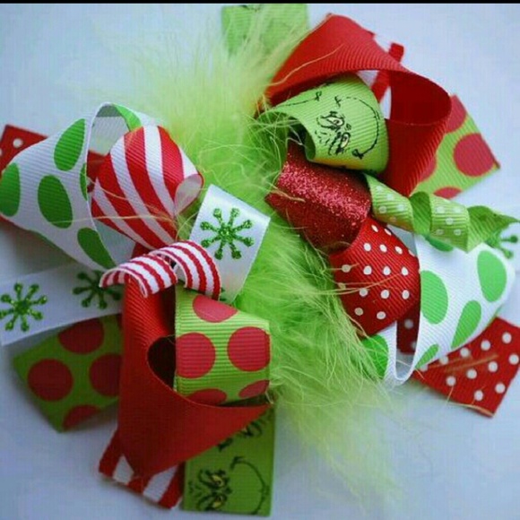 5 inch boutique Grinch hairbow