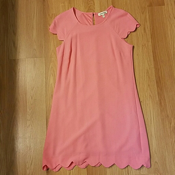 Salmon scalloped dress
