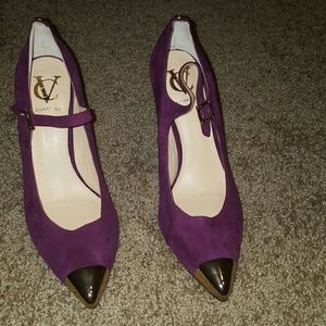Mary Jane Velvet Pumps- Signature Vince Camuto