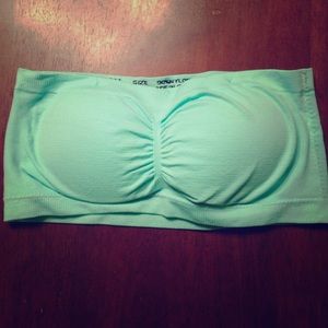 Mint green bandeau bra with padding