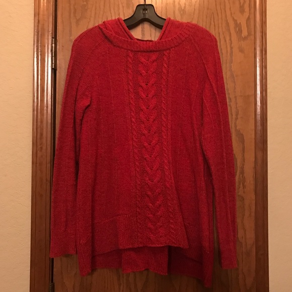 Moth red sweater with hood