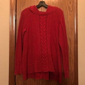 Moth red sweater with hood