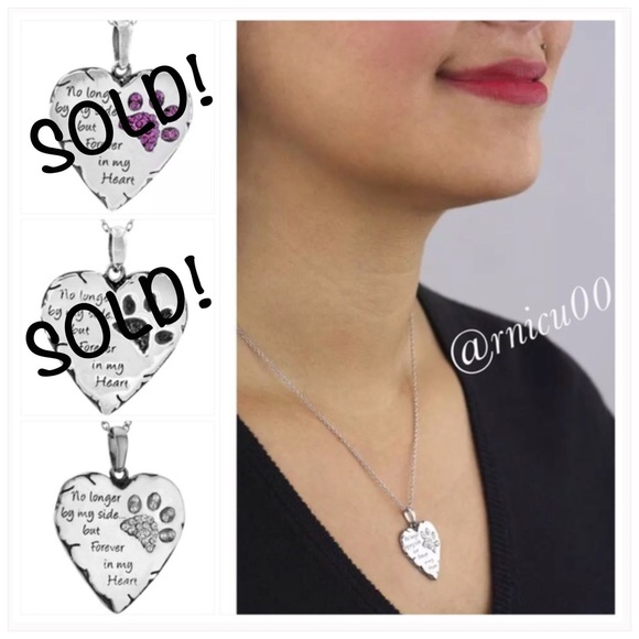Clear CZ Left! Silver Forever in My Heart Necklace - Picture 2 of 4