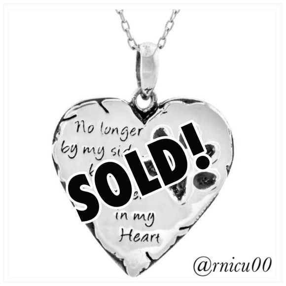 Clear CZ Left! Silver Forever in My Heart Necklace - Picture 3 of 4