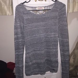 Grey Sweater with a Lace Back