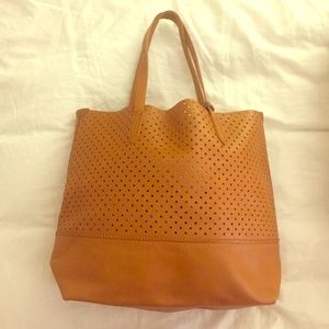 NEW J. Crew cognac leather tote