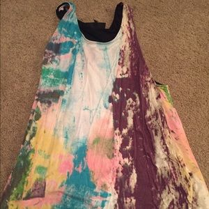 Topshop tie dye print tunic tank top
