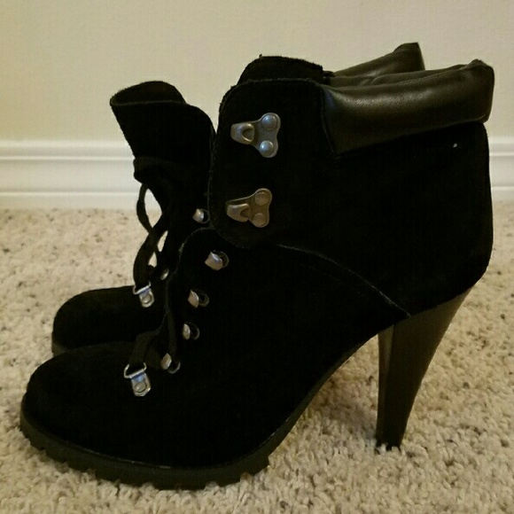 NEW Jessica Simpson Black Lace Up Booties