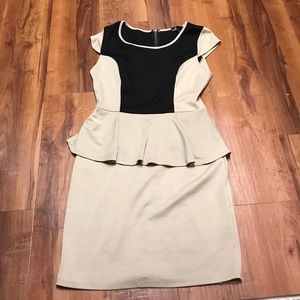 Color block peplum dress