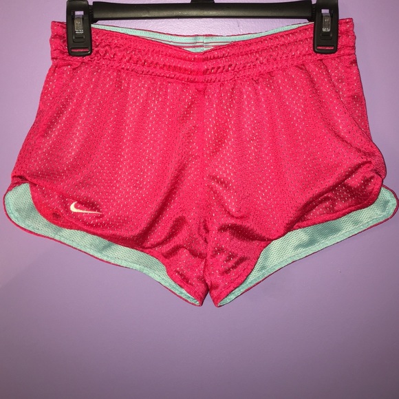 Pink Nike mesh shorts