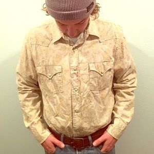 NWOT Lucky Brand paisley button down Size L