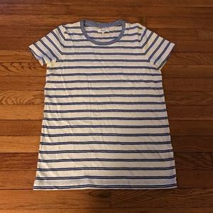 MADEWELL BLUE AND WHITE STRIPED TEE