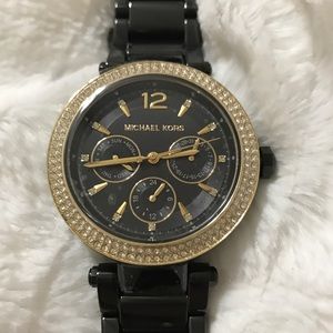 Brand NWT Black & Gold MK Parker Watch.